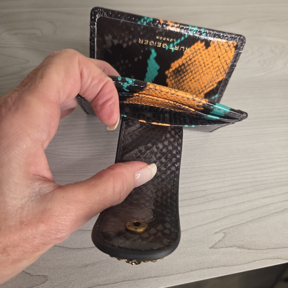 Kurt Geiger Snakeskin Pattern Card Holder NWT - Picture 3 of 4